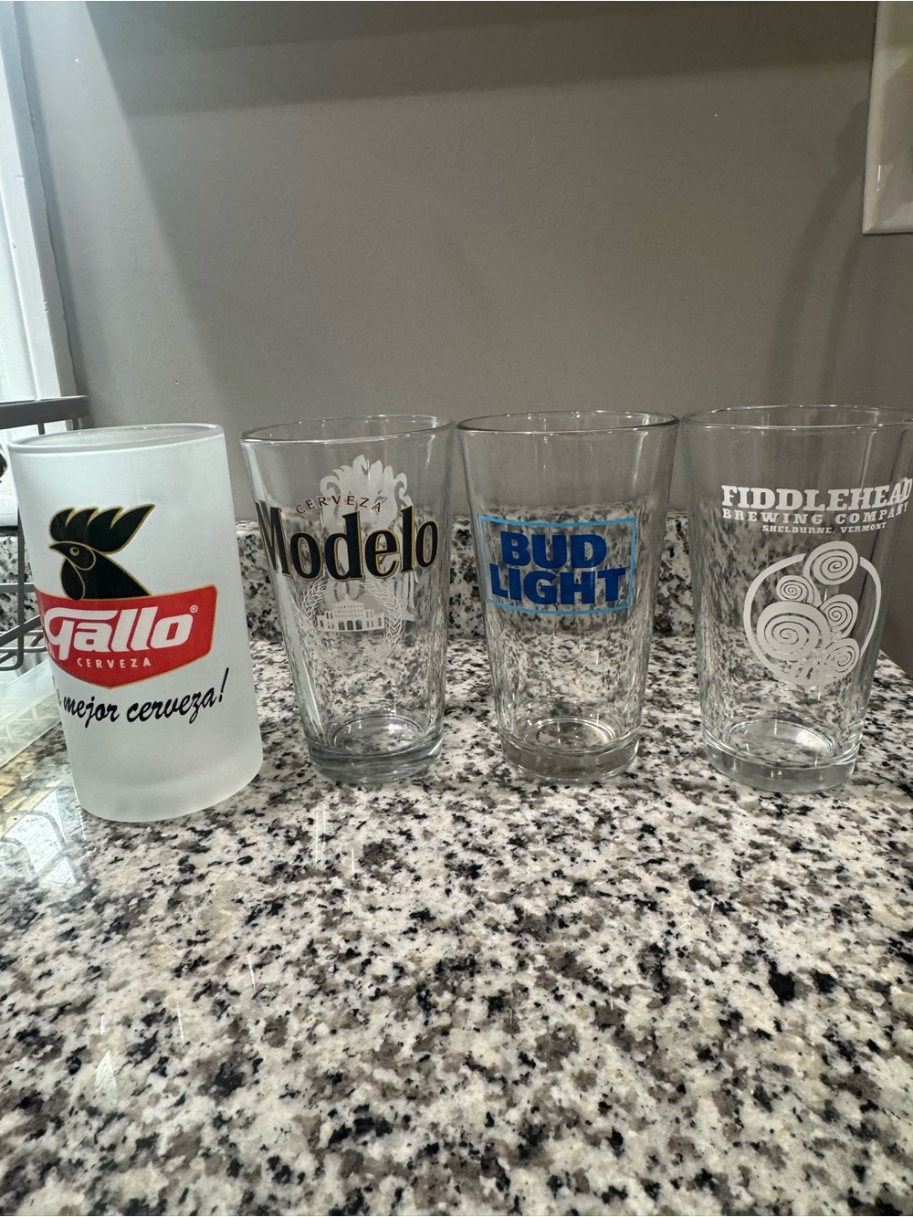 Frosted Beer Pint Glass Set of 4